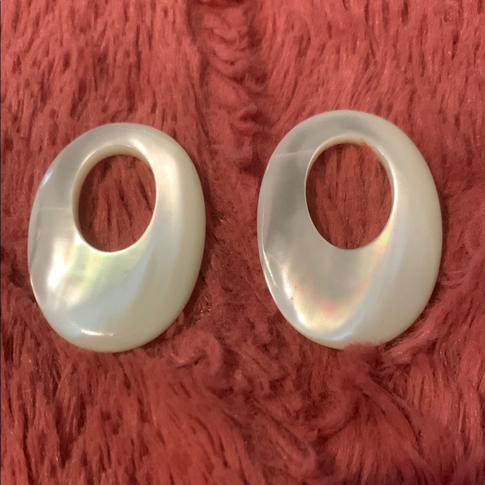 Vintage Mother of Pearl Oval Earring Charms